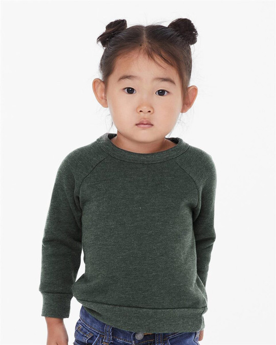 Bella+Canvas 3901T - Sudadera Raglan de vellón con esponja para niños pequeños