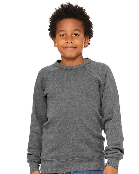 Bella+Canvas 3901Y - Sudadera juvenil de forro polar con cuello redondo