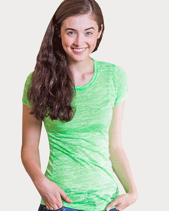 In Your Face H03 - Juniors Neon Burnout Crew T-Shirt