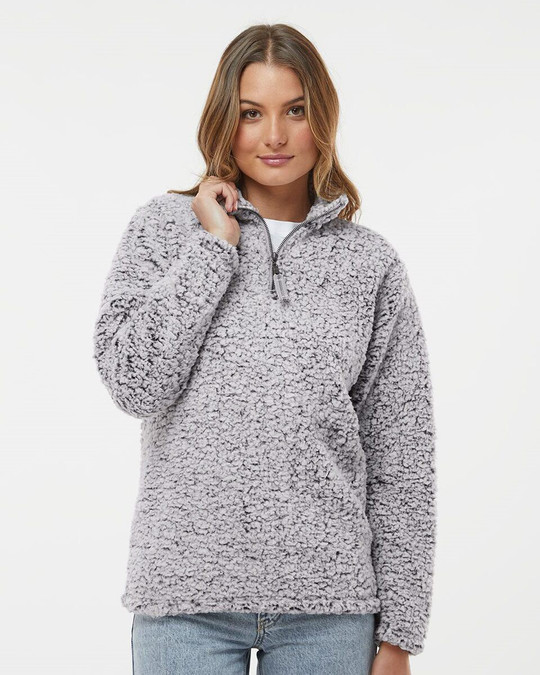 J. America 8451 - Jersey Epic Sherpa Quarter-Zip para mujer