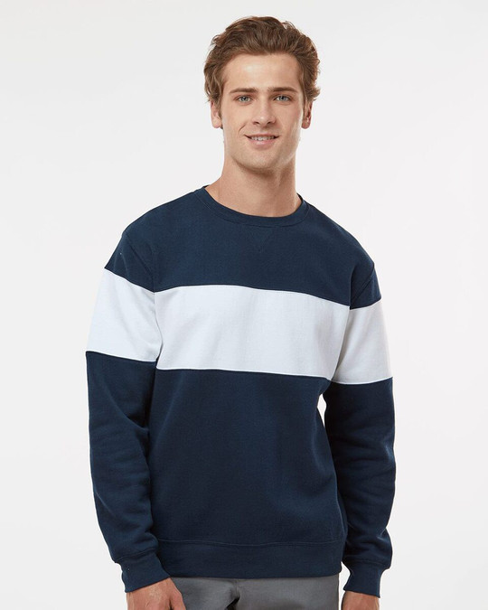 J. America 8646 - Sudadera Varsity Fleece Crewneck