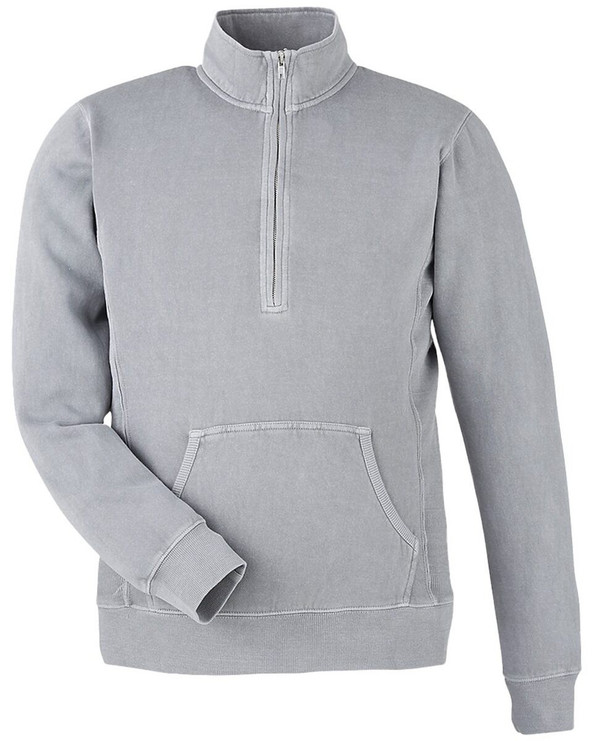 J. America 8732 - Pigment-Dyed Fleece Quarter-Zip Pullover