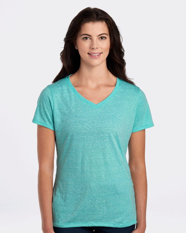 JERZEES 88WVR - Women's Snow Heather Jersey V-Neck T-Shirt