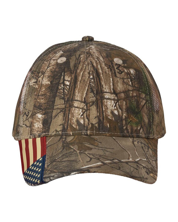 Kati LC350M - Camo Woven USA Flag Mesh Cap