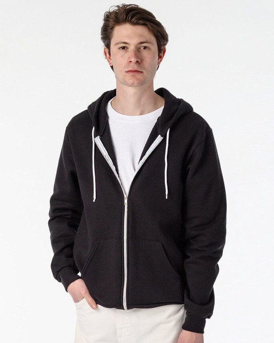 Los Angeles Apparel F97 - Sudadera con capucha y cremallera completa de forro polar Flex, fabricada en EE.UU.