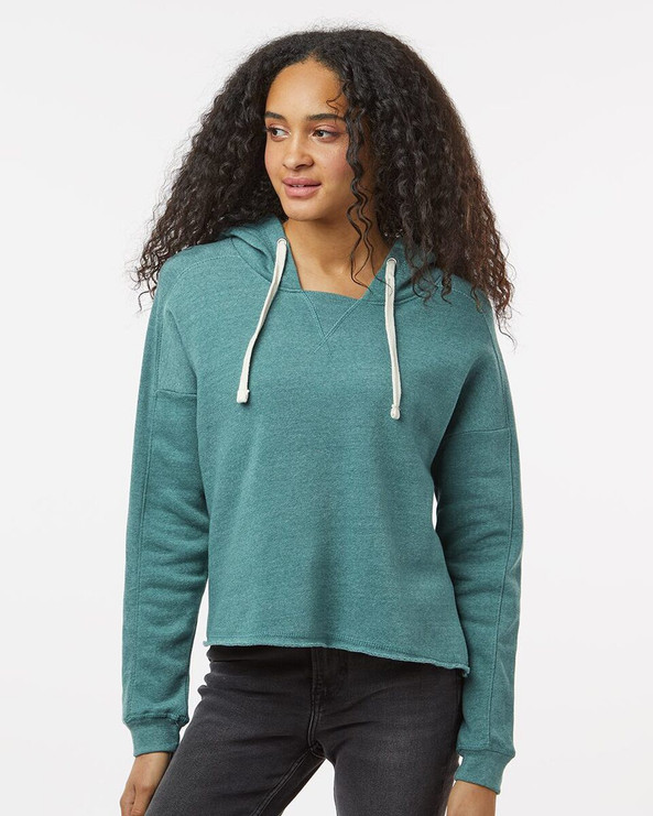 MV Sport W23101 - Women's Angel Fleece Crop Hooded Sweatshirt