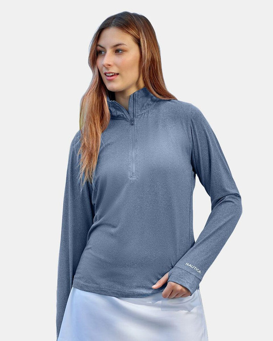 Nautica N17925 - Jersey Saltwater Quarter-Zip para mujer