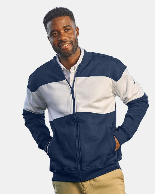 Nautica N17928 - Chaqueta bomber de forro polar Anchor con bloques de color