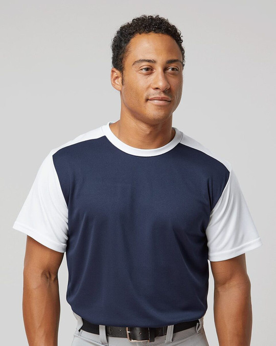 Alleson Athletic 532CJ - Camiseta de béisbol con cuello redondo
