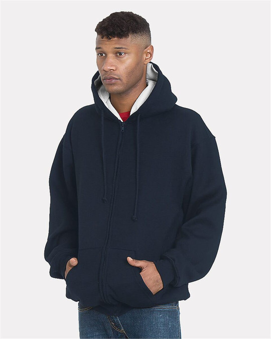 Bayside 940 - Sudadera con cremallera y forro térmico súper grueso, fabricada en EE.UU.