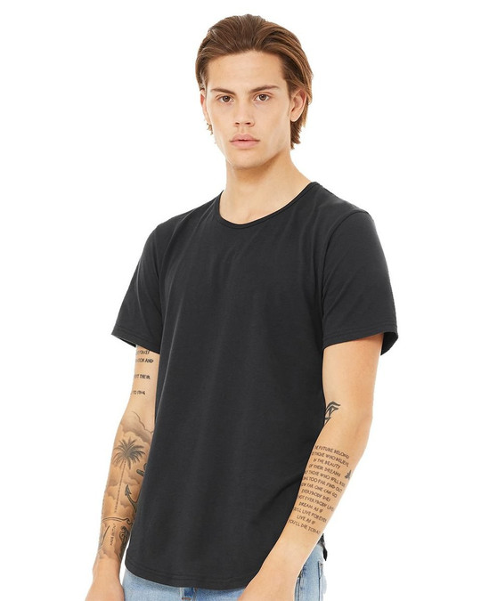 Bella+Canvas 3003 - Camiseta de punto con dobladillo curvado