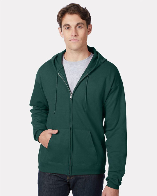 Hanes P180 - Sudadera con capucha y cremallera completa Ecosmart