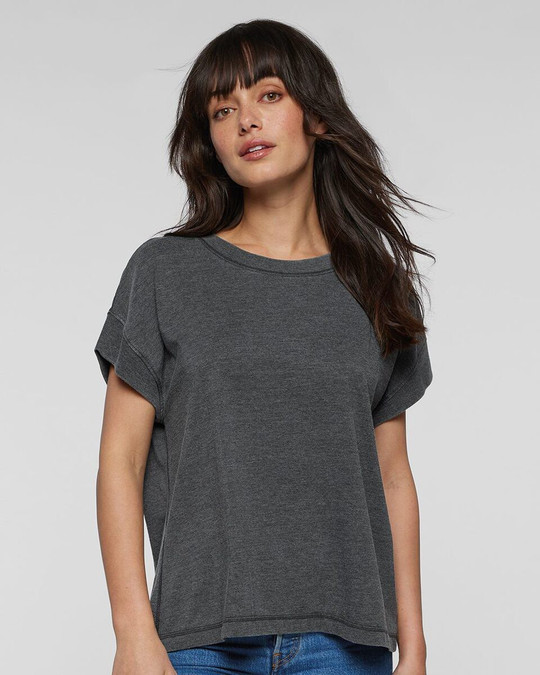 LAT 3502 - Camiseta relaxed vintage wash para mujer