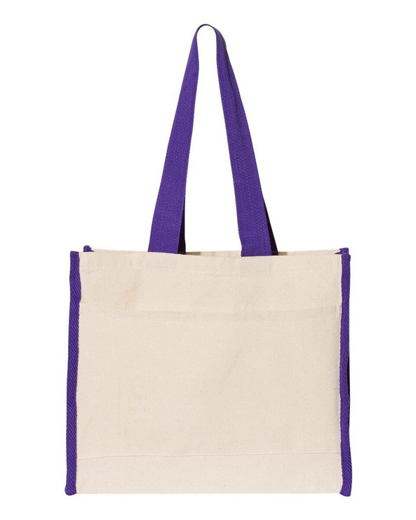 Q-Tees Q1100 - 14L Tote with Contrast-Color Handles
