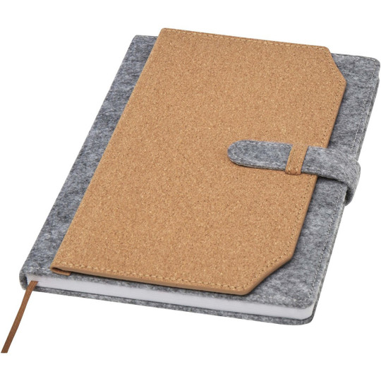 Viviana A5 Notizbuch aus recyceltem Filz und Kork - EgotierPro 107907