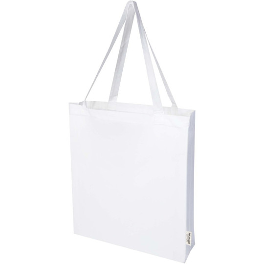 Madras 140 g/m² GRS recycled cotton gusset tote bag - EgotierPro 120733