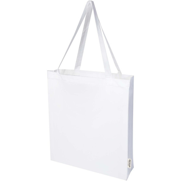 Madras 140 g/m² GRS recycled cotton gusset tote bag - EgotierPro 120733