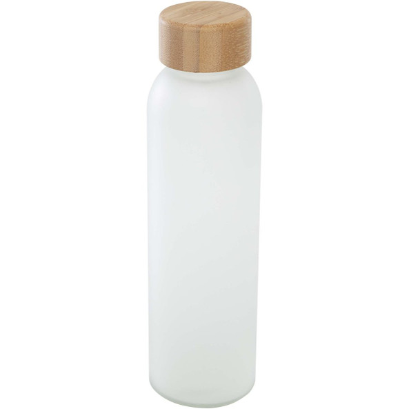 Lume 500 ml matte soda lime glass bottle with bamboo lid   - EgotierPro 100830