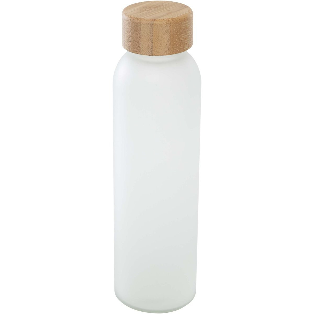 Lume 500 ml Flasche aus mattiertem Kalknatronglas mit Bambusdeckel   - EgotierPro 100830