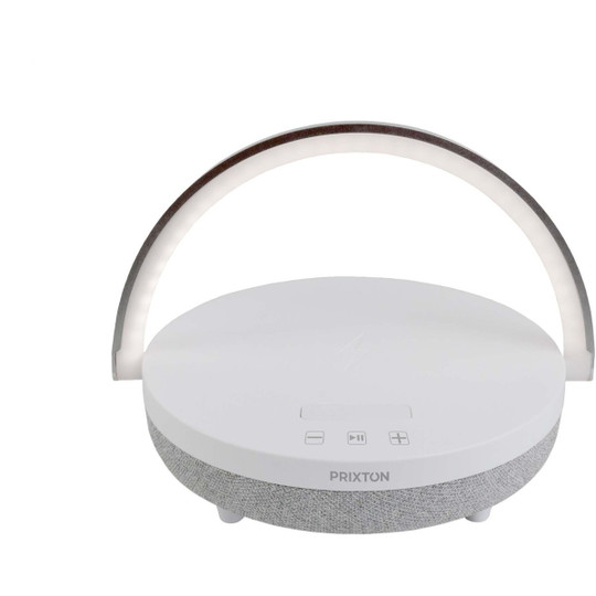 Prixton 2PA160 - 4-in-1 10W Bluetooth® speaker with LED light and wireless charging base
