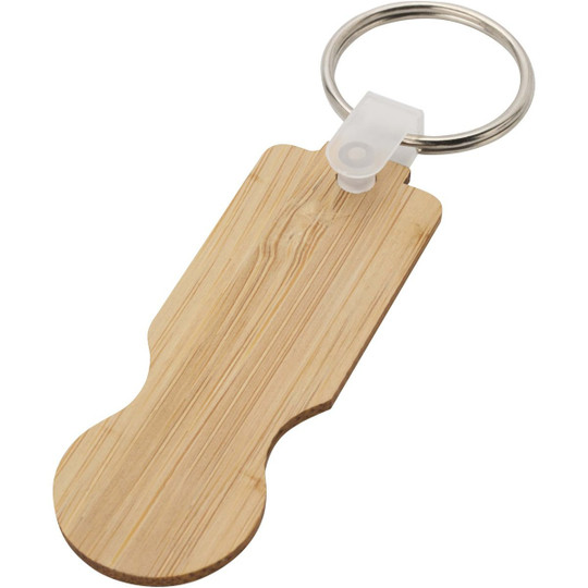 Ronan bamboo trolley keychain - EgotierPro 104593