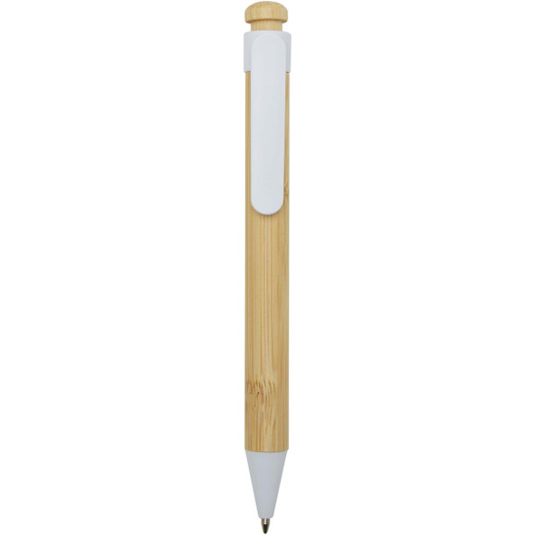 Rattan bamboo and recycled plastic ballpoint pen (black ink) - EgotierPro 106026