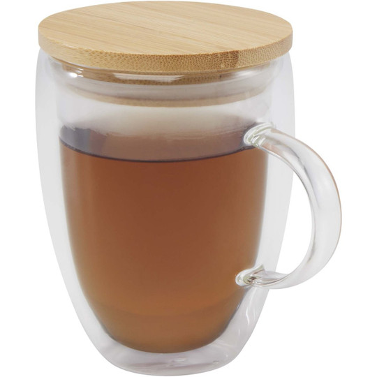 Seasons 113418 - Leona 350 ml glass cup with bamboo lid