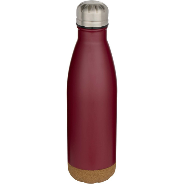 Cove 500 ml double wall vacuum insulated stainless steel water bottle with cork details - EgotierPro 100892