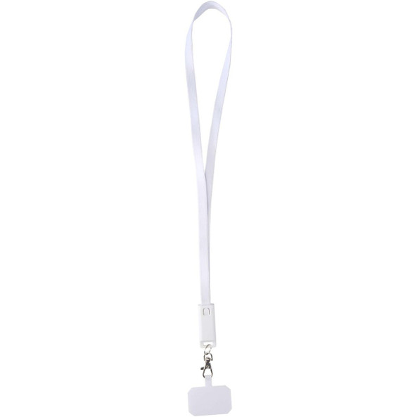 Franz recycled plastic smartphone lanyard with built-in data sync and 65W fast charge 5-in-1 cable - EgotierPro 124447