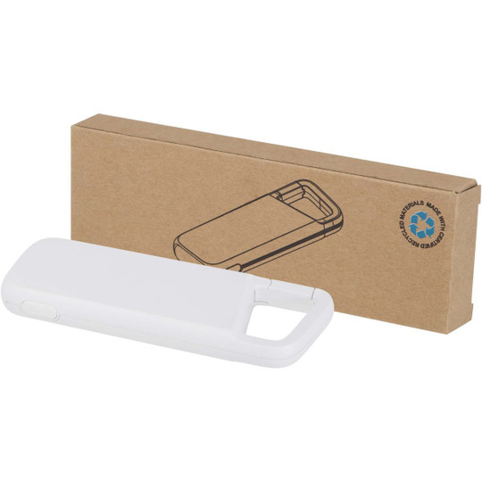 Alkes 5000 mAh 12W recycled plastic water resistant power bank with carabiner - EgotierPro 124470