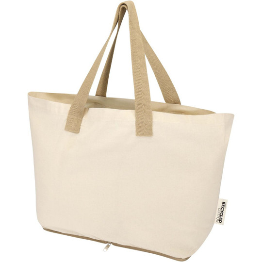 Sierra 140 g/m² GRS recycled foldable cotton tote bag 12L - EgotierPro 120788