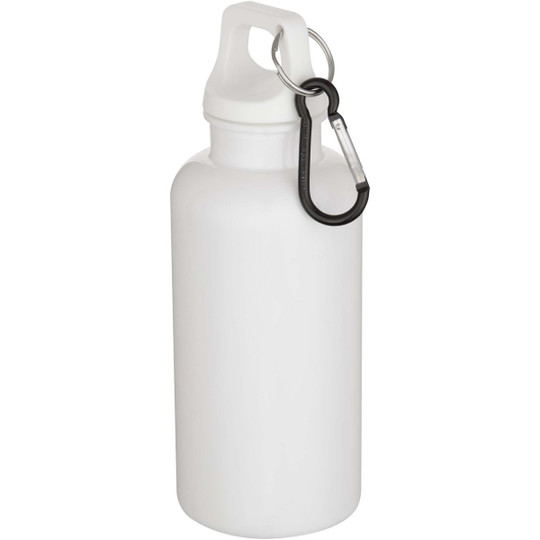 Oregon 400 ml solid colour RCS recycled plastic water bottle with carabiner - EgotierPro 100863