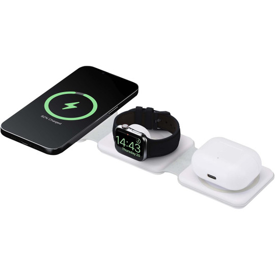 Armus 3-in-1 15W recycled plastic foldable wireless charger - EgotierPro 124498