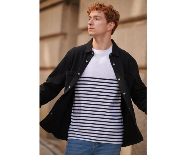 FRONT ROW FR056 - Piqué-knit overshirt
