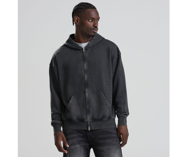 AWDIS JH185 - Washed-effect zip-up hoodie