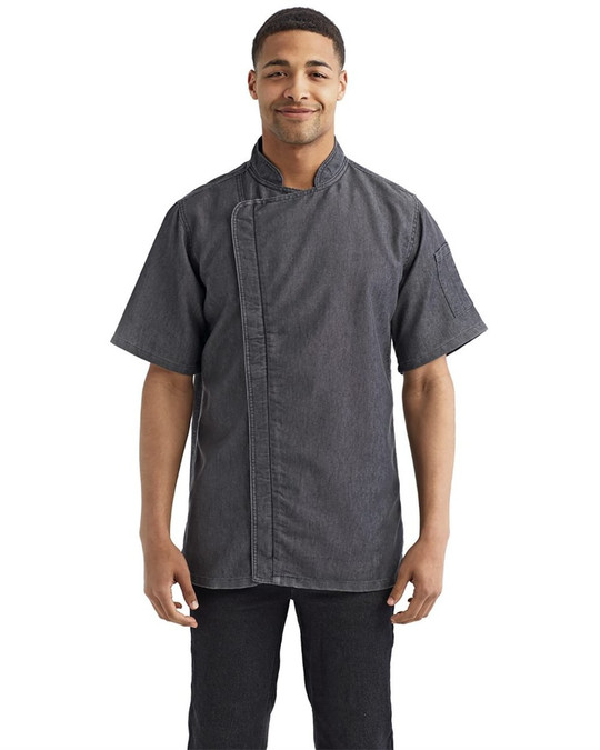 Artisan Collection by Reprime RP906 - Chaqueta de chef unisex de manga corta con cierre de cremallera