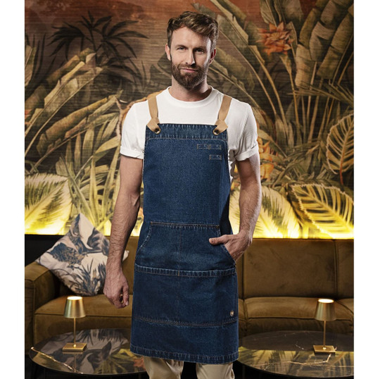 KARLOWSKY KYLS41 - Urban style denim bib apron