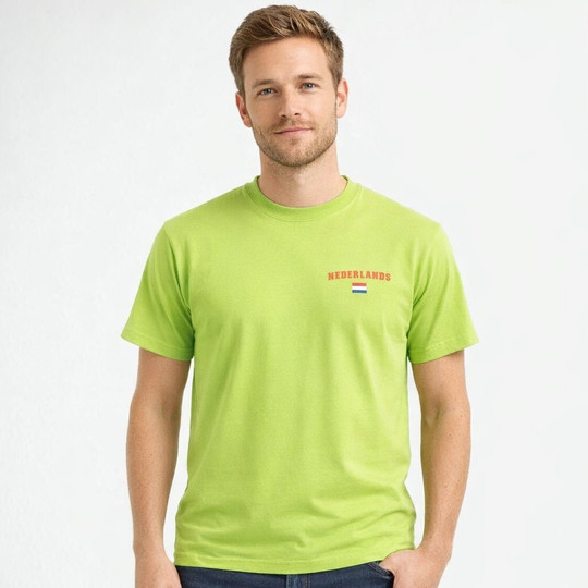 Nederlands Themed Round Collar T-shirt 11380-CLNL