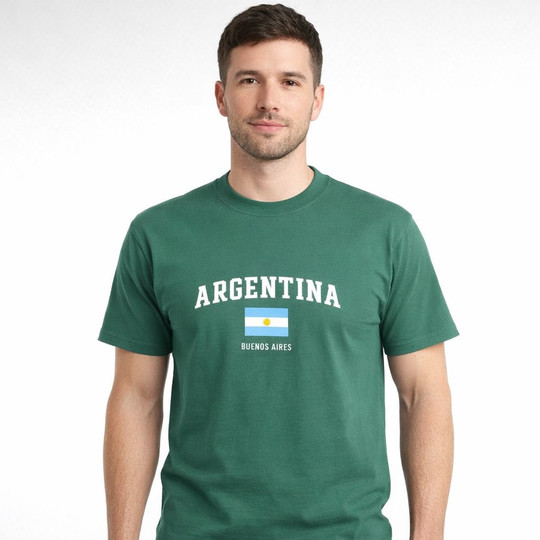 T-shirt met Argentinië Voorkant Ontwerp 11380-CDAR-F