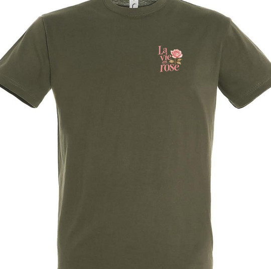 Needen 11380-N1DRS-F - Bedrucktes 'La vie en rose' T-Shirt