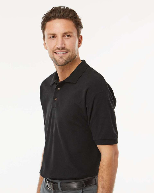 M & O Knits 7002 POLO À M/C PIQUÉ, PEIGNÉ ET FILÉ À L'ANNEAU