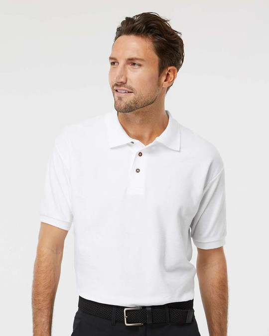 M & O Knits 7002 S/S COMBED RING SPUN PIQUÉ POLO