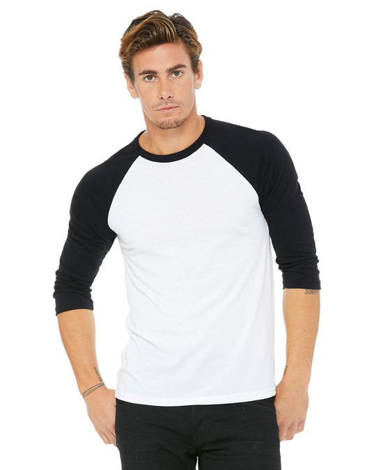 Bella+Canvas 3200 - t-shirt de baseball unisexe avec manches ¾