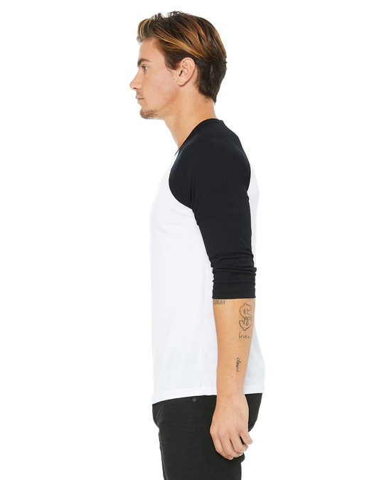 Bella+Canvas 3200 - t-shirt de baseball unisexe avec manches ¾