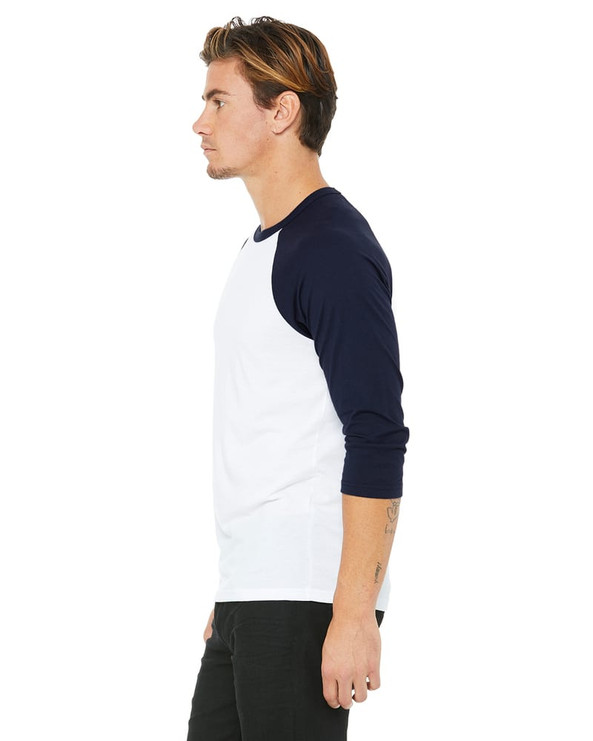 Bella+Canvas 3200 - t-shirt de baseball unisexe avec manches ¾