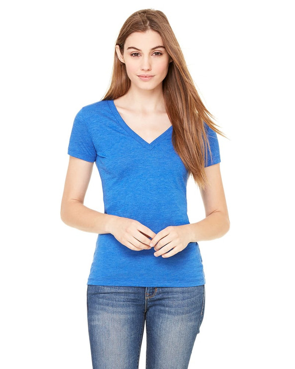 Bella+Canvas 8435 - Ladies Triblend Short-Sleeve Deep V-Neck T-Shirt