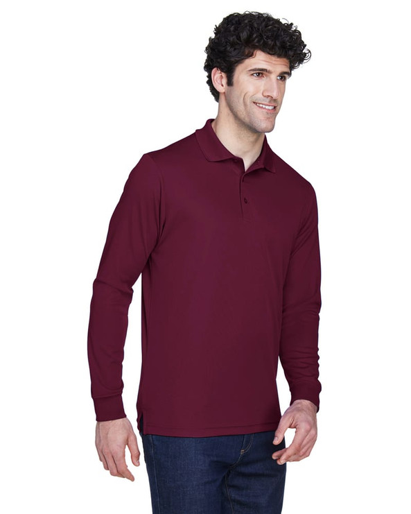 Ash City Core 365 88192 - Pinnacle Pour Hommes Polos En Piqué Performance Core 365™ À Manches Longues
