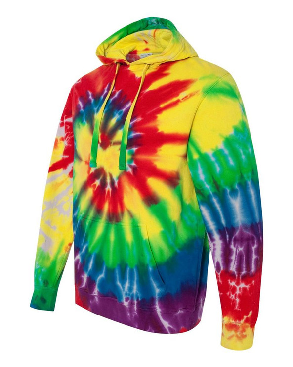 Tie-Dyed 854MS - Multi-Color Spiral Pullover Hooded Sweatshirt