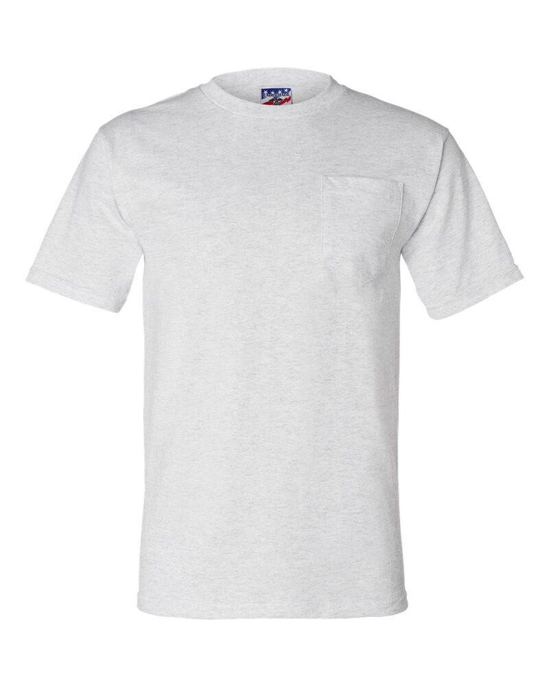 Bayside 3015 - Camiseta de Manga Corta con Bolsillo Hecha en Unión