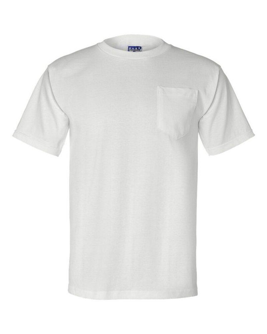 Bayside 3015 - Camiseta de Manga Corta con Bolsillo Hecha en Unión